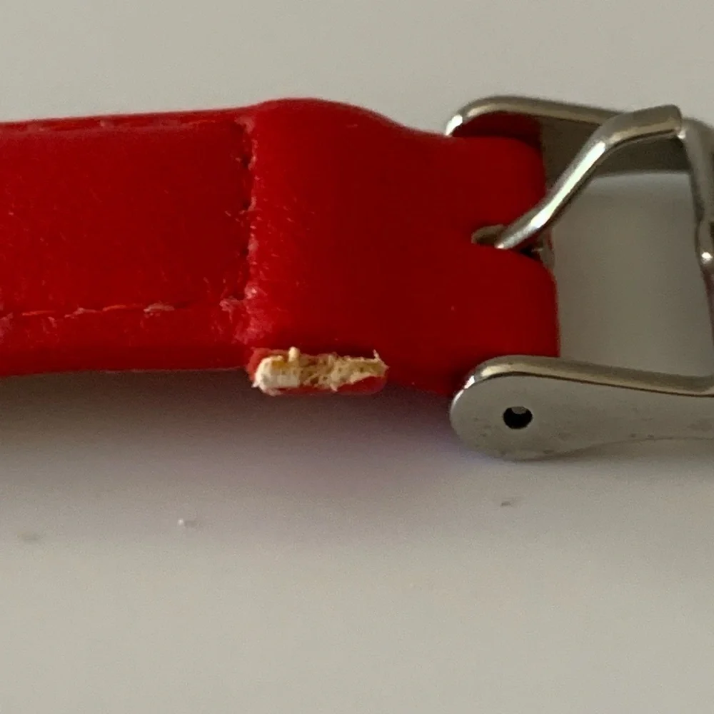 Anne Klein large face watch with red leather band